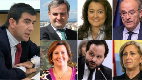 De izquierda a derecha y de arriba a abajo: Fermin Oslé, José Enrique Nuñez, Dolores Navarro, Pedro Corral, Paz González, Diego Sanjuanbenito y Concepción Dancausa