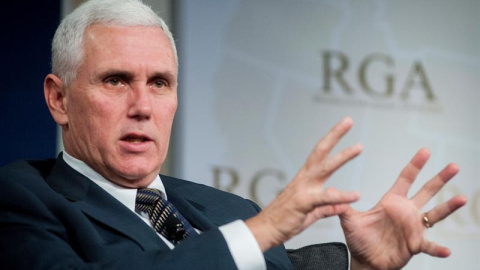 El gobernador de Indiana y compañero de candidatura de Donald Trump, Mike Pence. EFE/Rick D'elia