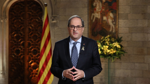 El president de la Generalitat, Quim Torra, en su discurso de fin de año