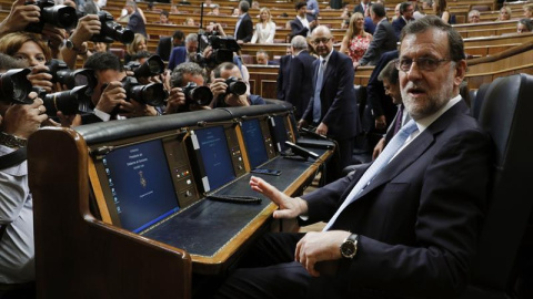 El presidente del Gobierno en funciones, Mariano Rajoy, al inicio de la sesión constitutiva de las Cortes Generales de la XII Legislatura./ EFE