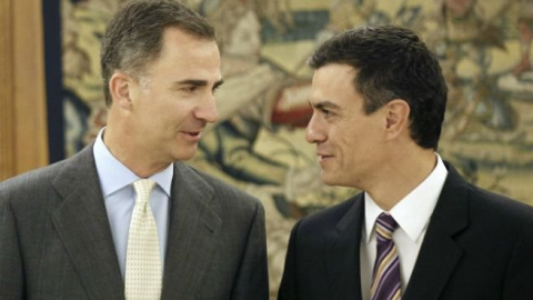 El rey Felipe VI con Pedro Sánchez en Zarzuela.