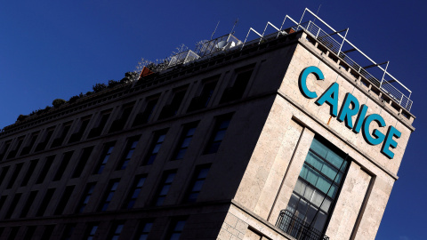 El logo de Banca Carige, en su sede en Roma. REUTERS/Alessandro Bianchi