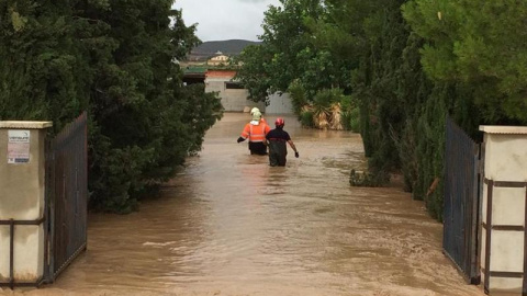 12/09/2019.- Fotografía facilitada por la Diputación de Albacete de las inundaciones en la localidad albaceteña de Caudete, en Castilla-La Mancha, este jueves, tras el paso de la Gota Fría por la región. El fenómeno atmosférico ha acabado c