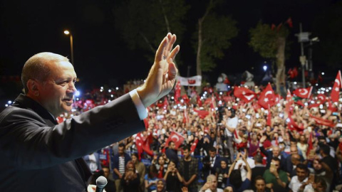 El presidente de Turquía, Tayyip Erdogan, en un acto celebrado anoche en Estambul. - EFE