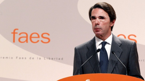 El expresidente José María Aznar, en un acto de FAES. EFE