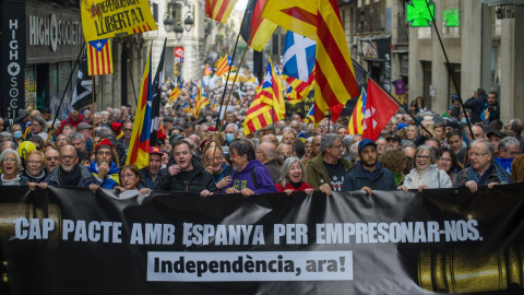 manifestación de la ANC contra la reforma del Código Penal, en la Pla de Palau, a 6 de diciembre de 2022, en Barcelona, Catalunya.