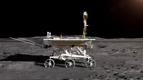 Impresión artística facilitada por el Centro de Ingeniería Espacial y Exploración Lunar China (CNSA) del vehículo lunar de la sonda lunar Chang'e-4. EFE/ CNSA