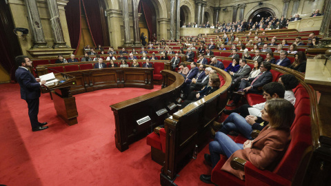 Imatge del ple commemoratiu pels 90 anys del Parlament.