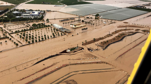 13/09/2019.- Fotografía aérea de la localidad murciana de Los Alcázares (Murcia). / EFE