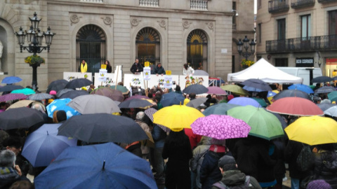 Concentració convocada per Som Escola, en defensa del model d'ensenyament amb immersió lingüística en català. Maria Rubio