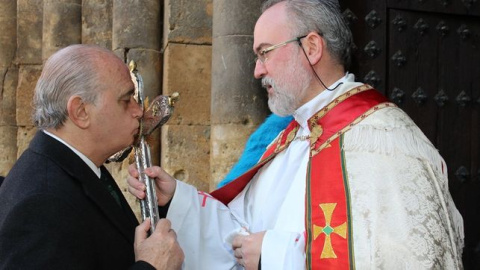 Fernández Díaz, durante un acto religioso al que acudió el año pasado en Navarra. MINISTERIO DEL INTERIOR