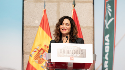 La presidenta de la Comunidad de Madrid, Isabel Díaz Ayuso, durante un acto en Madrid, a 2 de febrero de 2024.