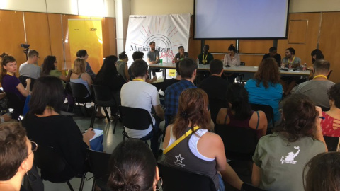 Una de les taules de debat de l'Escola de la CUP que es fa aquest cap de setmana. CUP NACIONAL