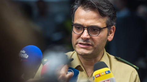 El portavoz de la policía de Munich, Marcus da Gloria Martins, compareciendo ante los medios. EFE/EPA/LUKAS SCHULZE