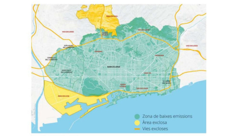 Mapa de la zona de baixes emissions de Barcelona.