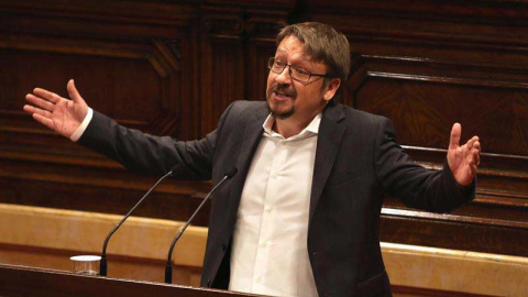 Xavier Domènech durante una intervención en el Parlament de Catalunya. | TONI ALBIR (EFE)