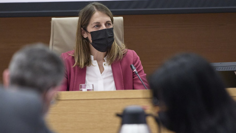 La presidenta del FROB, Paula Conthe Calvo, en una comparecencia en el  Congreso de los Diputados. E.P./J. Hellín/POOL