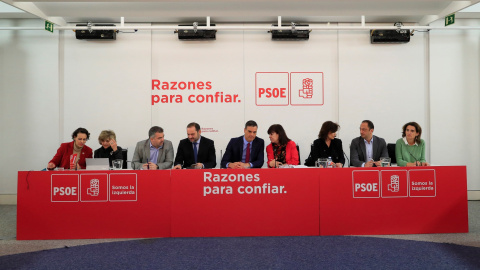 Reunión de la Ejecutiva Federal del PSOE celebrada en Ferraz, encabezada por el secretario general del partido y presidente del Gobierno, Pedro Sánchez. EFE/Fernando Alvarado