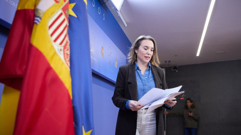 9/12/2022 La portavoz del PP en el Congreso de los Diputados, Cuca Gamarra, durante una rueda de prensa, en el Congreso de los Diputados, a 9 de diciembre de 2022