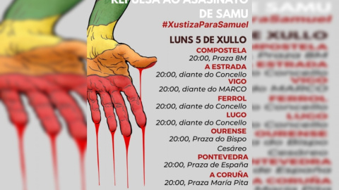 Cartel de las concentraciones por la muerte de Samuel a causa de una paliza.