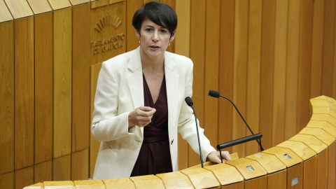 9/10/23 La portavoz nacional del BNG, Ana Pontón, este lunes en el Parlamento de Galicia.