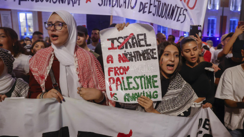 Palestinos se manifiestan en Madrid: "Israel es el niño favorito de Estados Unidos"