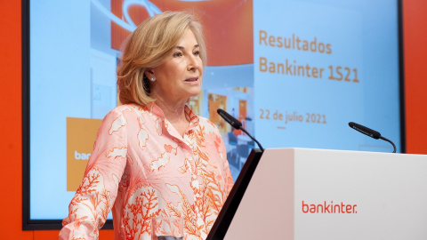 La consejera delegada de Bankinter, María Dolores Dancausa, en la presentación de los resultados trimestrales del banco.