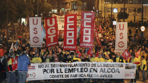 Manifestación contra el cierre de Alcoa en Avilés / EFE