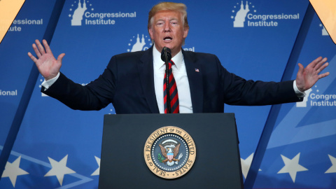 El presidente de EEUU, Donald Trump, en un acto de la  Conferencia Republicana, en Baltimore (Maryland).  REUTERS/Leah Millis