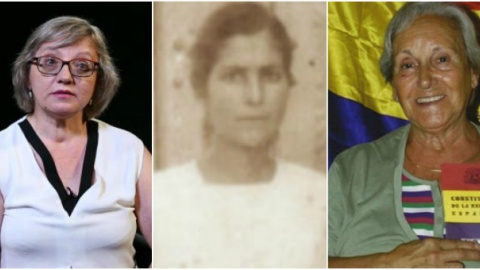 De izquierda a derecha: Rosa María García; Enriqueta y José; y Emilio Cañadas