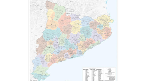 L'actual mapa comarcal de Catalunya, que data de 2015.