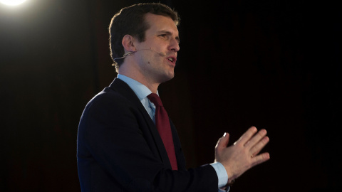 El presidente del PP, Pablo Casado. EFE/Pedro Puente Hoyos