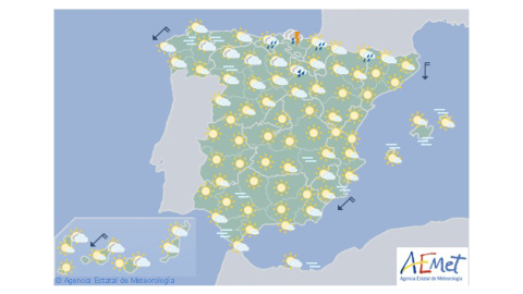 Previsión metereológica del 18 de septiembre. / AEMET