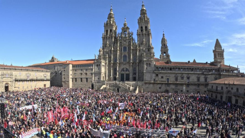 Imagen de la manifestación del pasado domingo en Santiago en defensa de la sanidad pública.