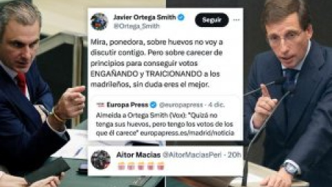 El debate de Almeida y Ortega Smith sobre los "huevos" y los votos: "Qué 'nivelazo'. Lamentable"