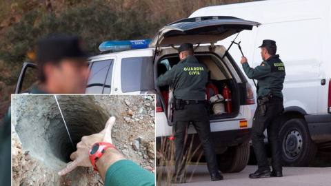 Miembros de la Guardia Civil durante las labores de rescate del niño de dos años. EFE