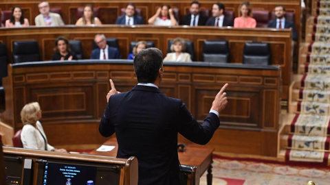 Pedro Sánchez durante la sesión de control al Gobierno