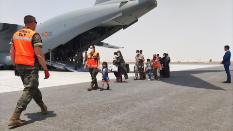 Imagen de uno de los vuelos de evacuacion españoles en Kabul.