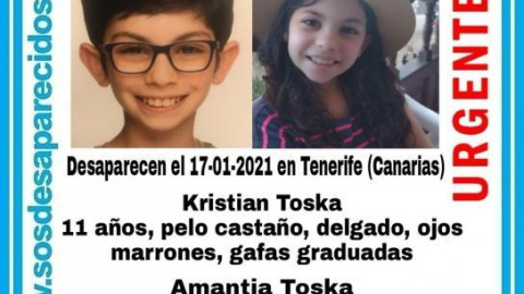 desaparecidos Tenerife Kristian y Amantia