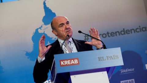 El vicepresidente del Banco Central Europeo (BCE), Luis De Guindos, durante la inauguración del Foro Tendencias 2020, en Madrid. EFE/David Fernández