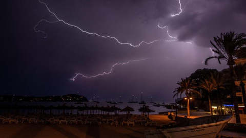 14/09/2019- Tormenta eléctrica registrada la madrugada en Mallorca. EFE / Cati Caldera