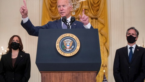 20/08/2021 Joe Biden, junto a Kamala Harris y Antony Blinkin