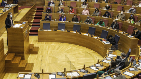 Vista del hemiciclo de Les Corts valencianas. E.P.