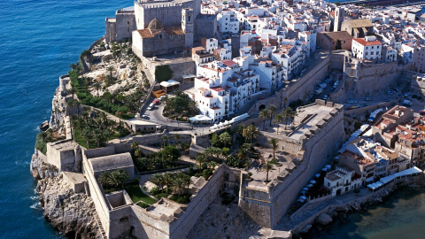 Vista aérea del Castillo del Papa Luna, en Peníscola.