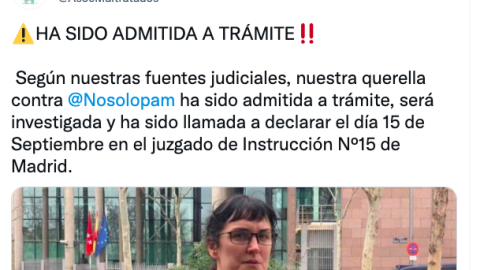 Captura de un tuit de la autodenominada "Asociación de Hombres Maltratados".