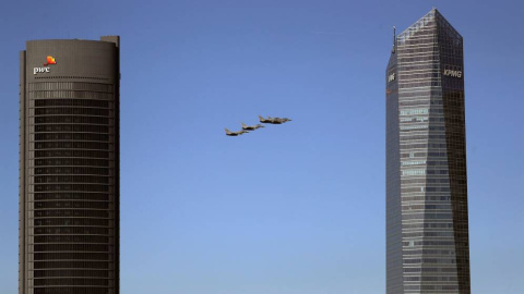 Dos de las cuatro torres en Madrid: las de PwC y KPMG. Foto: EFE