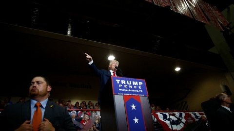 El candidato republicano a la Casa Blanca, Dinald Trump, durante su mitin en Virginia. - REUTERS