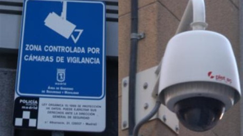 Cámara de vigilancia en una calle de Madrid. E.P.