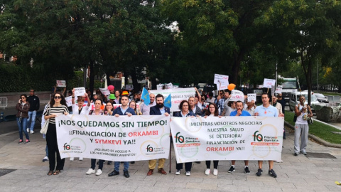 Manifestación convocada por la Federación Española de Fibrosis Quística.