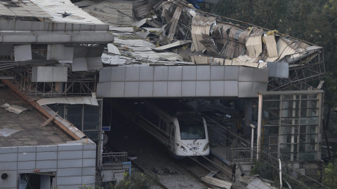 Una imagen de tren cercana al lugar de la detonación. EFE